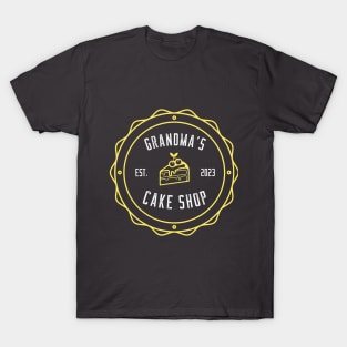 Grandma Cake Shop Yellow Design T-Shirt